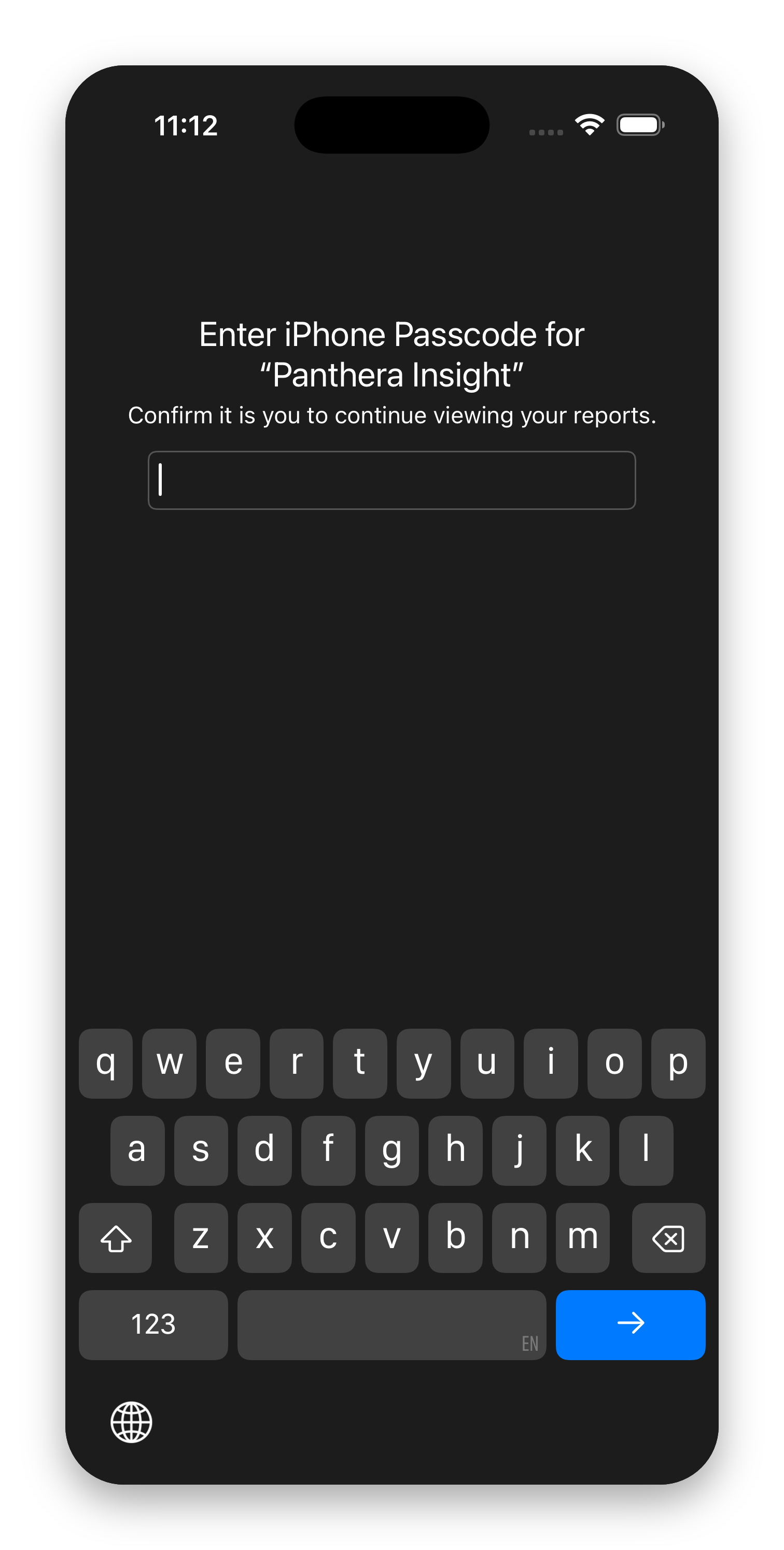Device passcode prompt