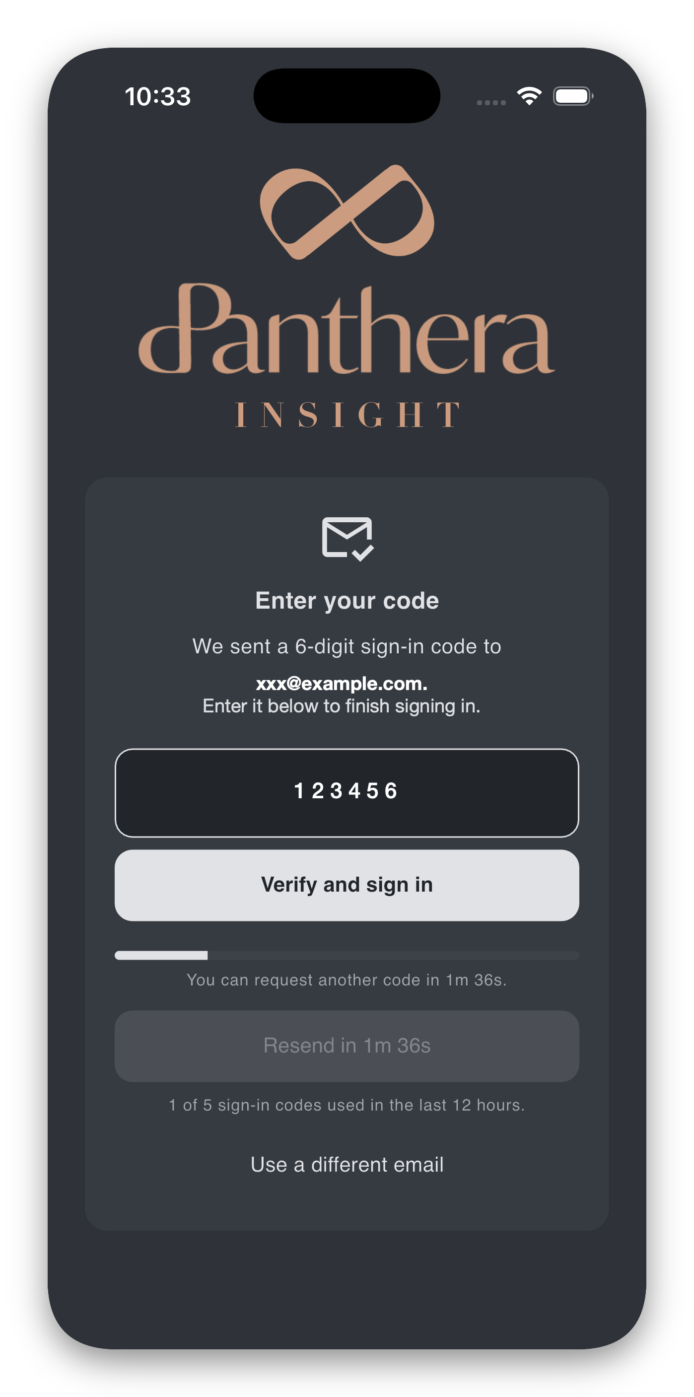 Code-entry screen