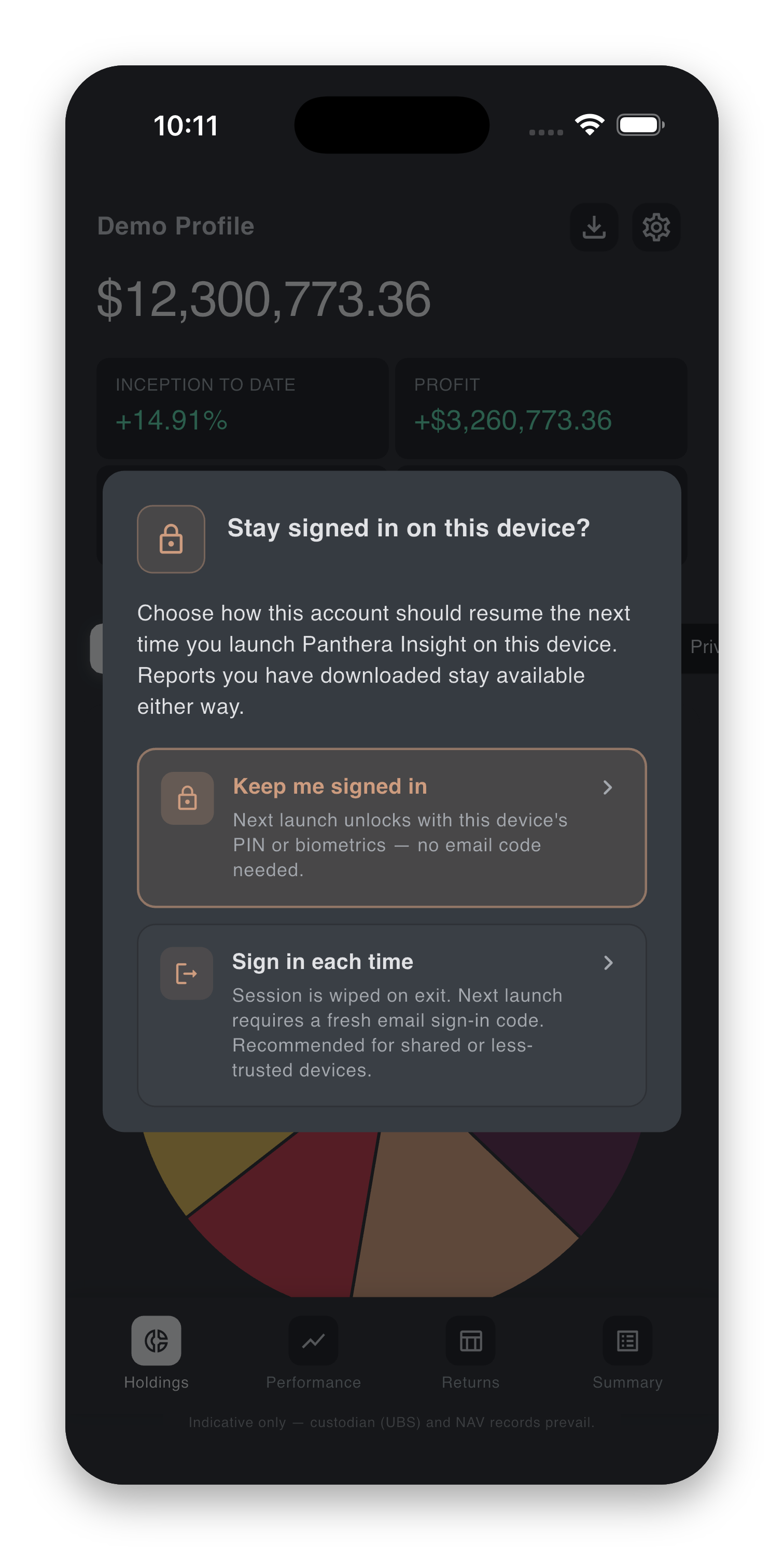 Stay signed in on this device? dialog