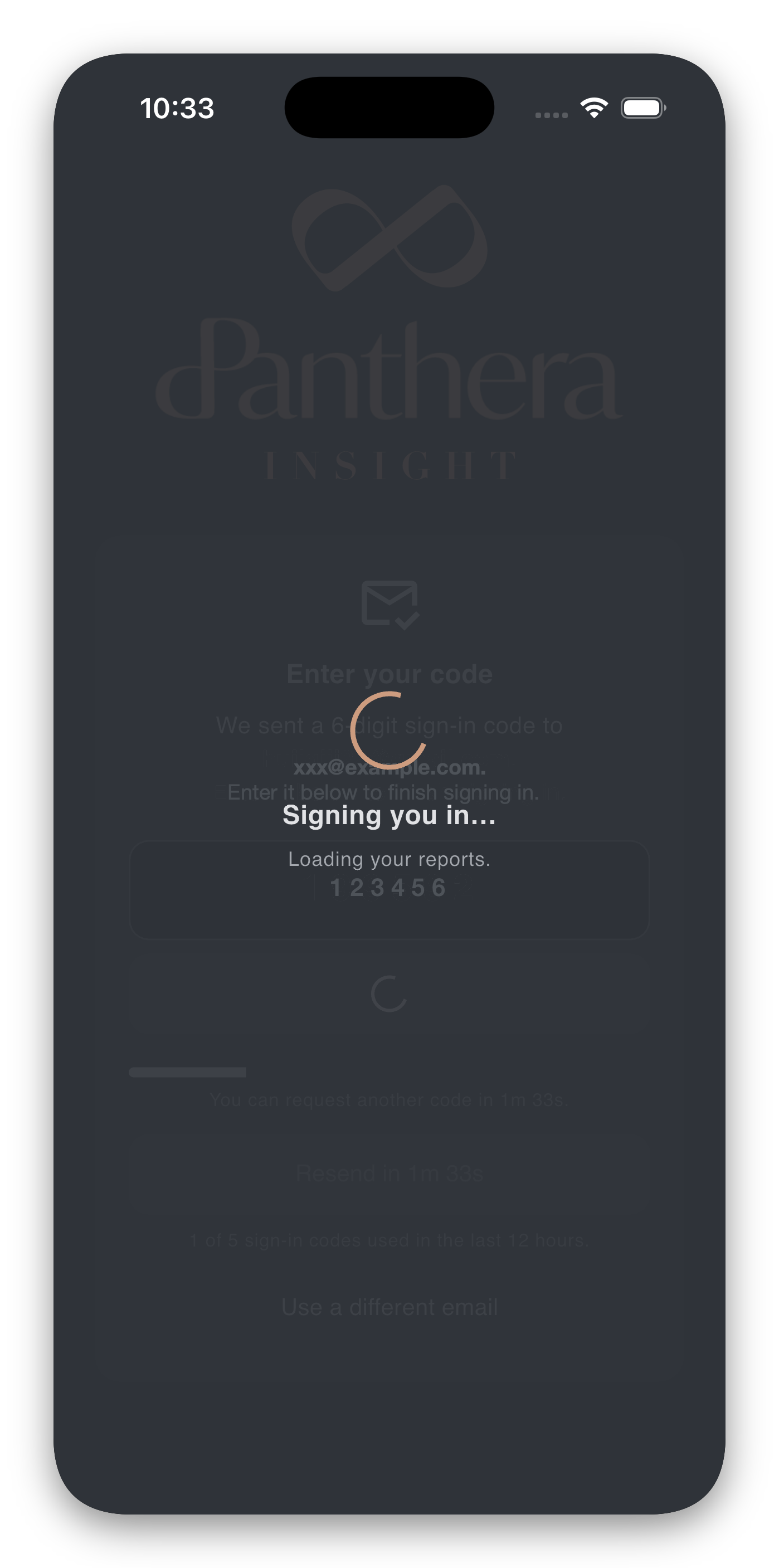 Signing-in loading overlay